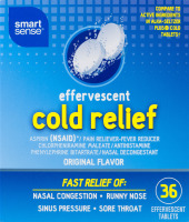Smart Sense Effervescent Cold Relief Oringal Flavor - 36 CT