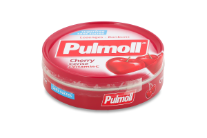 Льодяники зі смаком вишні та аронії без цукру з підсолоджувачами Pulmoll з/б 45г