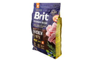 Корм сухой для щенков и молодых собак средних пород Chicken Junior Premium by Nature Brit м/у 3кг