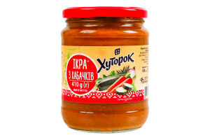 Икра из кабачков стерилизованная Хуторок с/б 410г