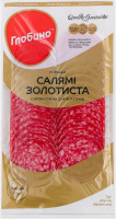 Ковбаса нарізка із м'яса птиці Салямі Золотиста Глобино с/к в/с в/у 0.08кг