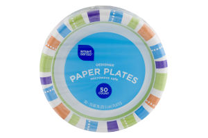 Smart Sense Designer Paper Plates 10.06 IN - 50 CT