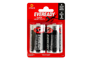 Батарейка D 1.5V R20P Super heavy duty Eveready 2шт