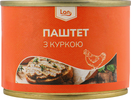 Паштет з куркою 200г ж/б Lan