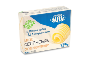 Масло сладкосливочное 73% Крестьянское Lyubar Milk м/у 200г