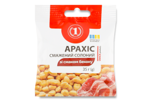 Арахіс смажений солоний зі смаком бекону ТМ "1" м/у 35г