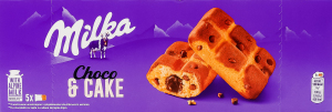 Пирожное бисквитное с шоколадной начинкой и кусочками молочного шоколада Choco&Cake Milka к/у 5х35г