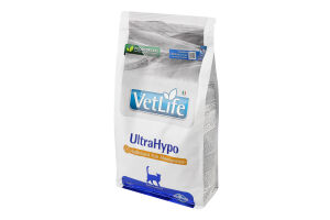 Корм сухой натуральный рацион для котов UltraHypo Vet Life Farmina м/у 2кг