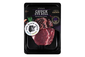 Стейк из говядины натуральный порционный Чак ай ролл Премиум Salsus охл лоток 550г