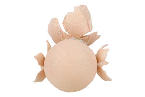 Куля новорічна Квітка мокко пластик 8см КМ