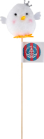 Прикраса Біле курча на паличці декоративна 986443