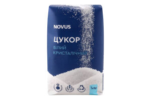 Цукор білий кристалічний з цукрових буряків першої категорії Novus м/у 1кг