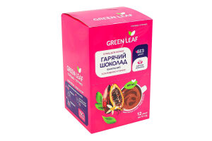 Суміш для напою з солодкою стевією Гарячий шоколад ванільний Green Leaf к/у 12х15г
