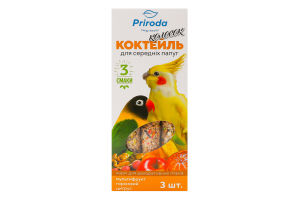 Корм-лакомство для средних попугаев Коктейль Мультифрукт-ореховый-цитрус Колосок Природа к/у 90г