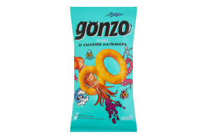 Кільця кукурудзяні зі смаком кальмара Gonzo м/у 150г