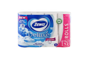 Папір туалетний 3-х шаровий Delicate Care Deluxe Zewa 12шт