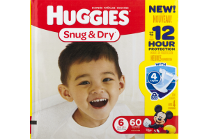 Huggies Snug & Dry Diapers Size 6 - 60 CT