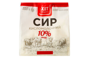 Сир кисломолочний 10% 350г Хіт Продукт