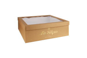 Коробка Le Silpo з вікном квадрат крафт 35*35*12см