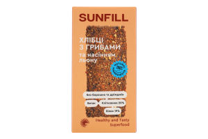 Хлібці з грибами SunFill к/у 100г