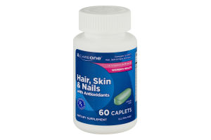 CareOne Hair, Skin & Nails with Antioxidants Dietary Supplement Caplets - 60 CT