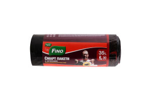 Смарт-пакети для сміття з затяжками 35л Fino 30шт