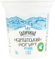 Йогурт 3% десертний без цукру Карпатський Галичина ст 280г