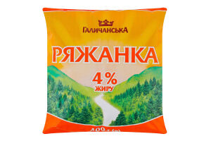 Ряженка 4% Галичанська м/у 400г