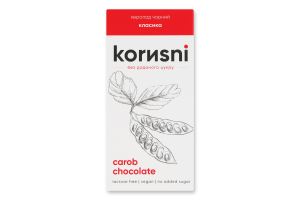 Плитка з керобу чорна на какао-маслі без доданого цукру Класика Korиsni к/у 85г