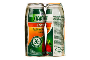 Напій кисломолочний 1.5% йогуртний з наповнювачем Полуниця Імун+ Лактонія к/у 4х100г