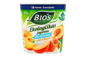 Йогурт 3.1% органічний безлактозний з персиком Bios ст 125г