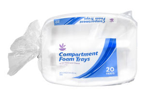 Ahold Compartment Foam Trays - 20 Trays