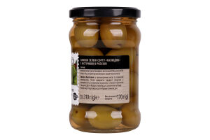 Оливки зелені сорту Халкідікі з кісточкою в розсолі Greek Almito с/б 310г