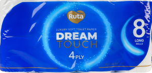 Бумага туалетная 4-х слойная Dream touch Ruta 8шт