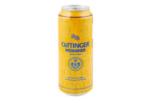 Пиво 0.5л 4.9% светлое нефильтрованное пастеризованное Weissbier Oettinger ж/б