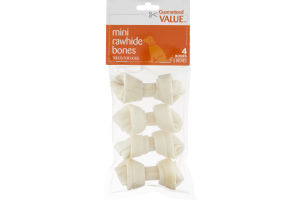 Guaranteed Value Mini Rawhide Bones - 4 CT
