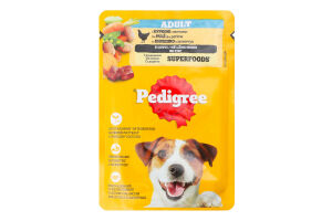 Корм консервований повнораціонний для дорослих собак З куркою в соусі Pedigree д/п 100г
