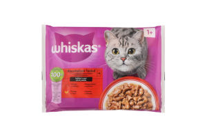 Набір кормів консервованих повнораціонних для дорослих котів в соусі Whiskas м/у 4х85г