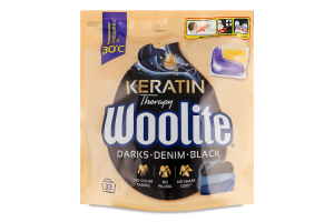 Капсули для прання для чорних та джинсових тканин Keratin therapy Woolite 33х20г