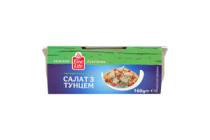 Салат с тунцом, овощами и чечевицей стерилизованный Fine Life ж/б 160г