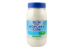 Соль морская кухонная с пониженным содержанием натрия + калия с ламинарией Solena п/б 700г