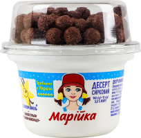 Десерт 5% сирковий Ваніль + злакові шарики зі смаком шоколаду Марійка ст 155г