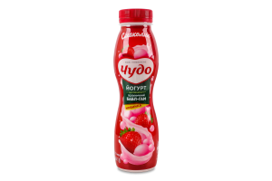 Йогурт 2.5% с наполнителем фруктовым Со вкусом Клубничный бабл-гам Чудо п/бут 260г