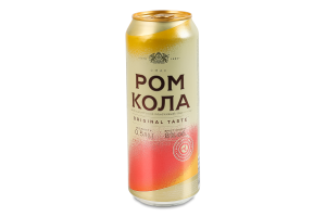 Напій слабоалкогольний 0.5л 8% сильногазований Ром Кола Оболонь з/б