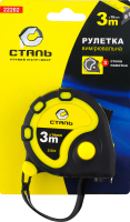 Рулетка прогум. вставки 3 м сталь 38315