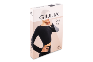 Футболка женская укороченная с круглым вырезом и длинными рукавами Giulia S/M nero