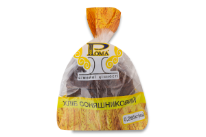 Хлеб половинка в нарезке Подсолнечный Рома м/у 0.265кг