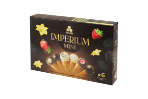 Морозиво Зі смаком ванілі, Полуничне, Чорне печиво Imperium mini Rud к/у 222г