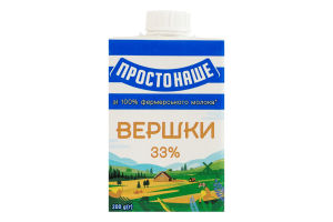 Сливки 33% стерилизованные Простонаше т/п 200г