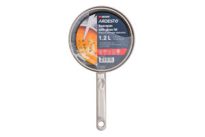 Ківш Gourmet Aosтa 1,2л нержавіюча сталь з скляною кришкою Ardesтo